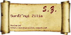 Surányi Zilia névjegykártya